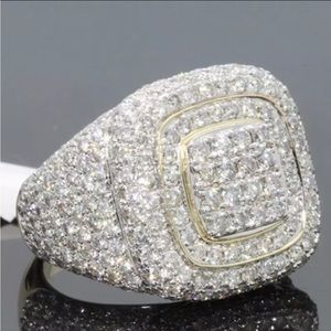 Trade PAVE Diamond Wide Band Silver Ring